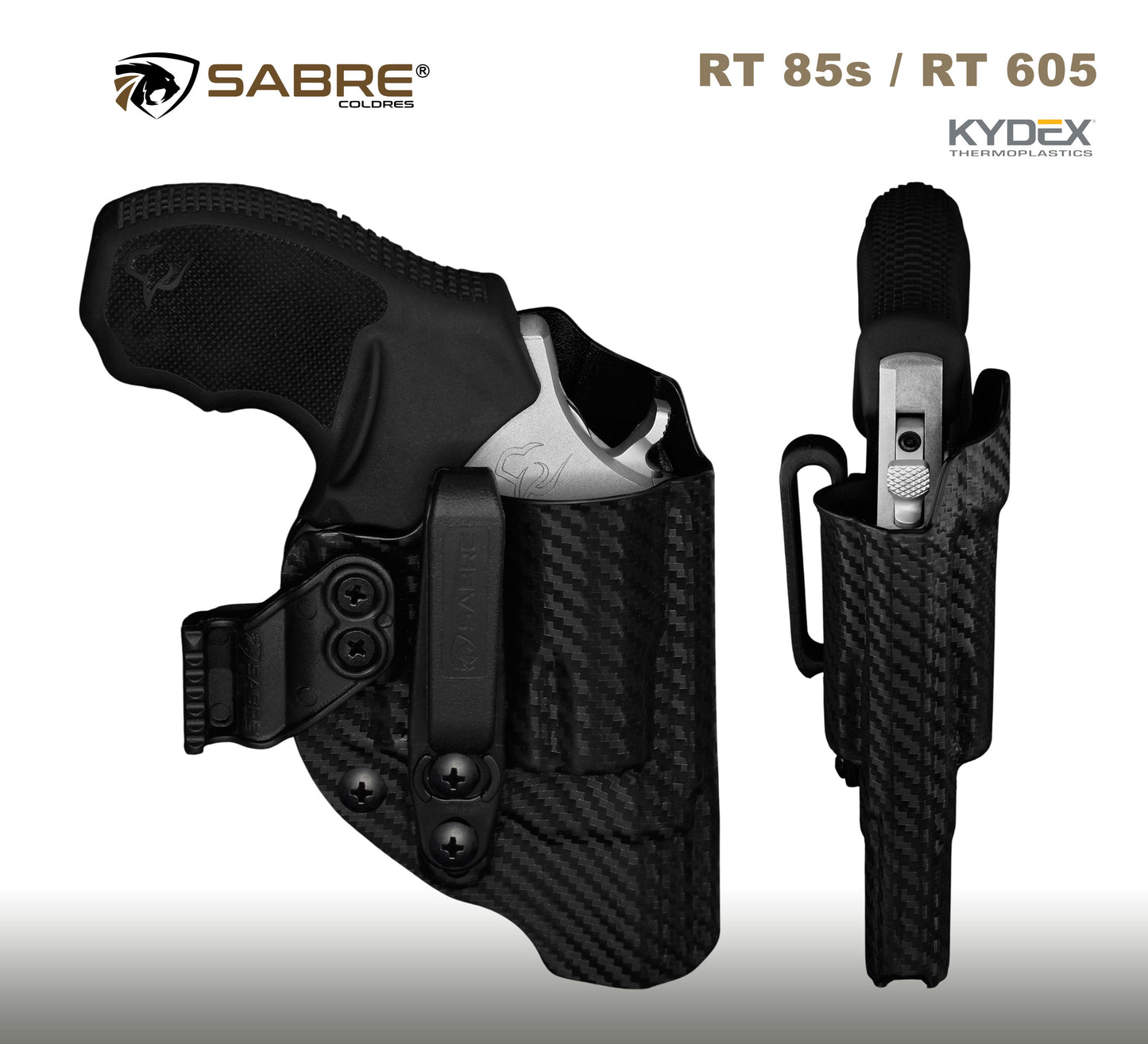 Coldre Kydex IWB - Elite Para Revólver Cor: Fibra de Carbono