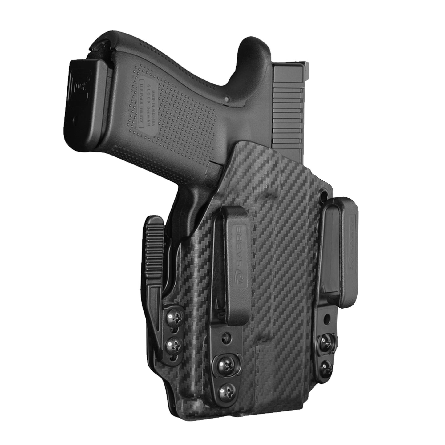 Coldre Kydex IWB - Torsion Com Lanterna Cor: Fibra de Carbono
