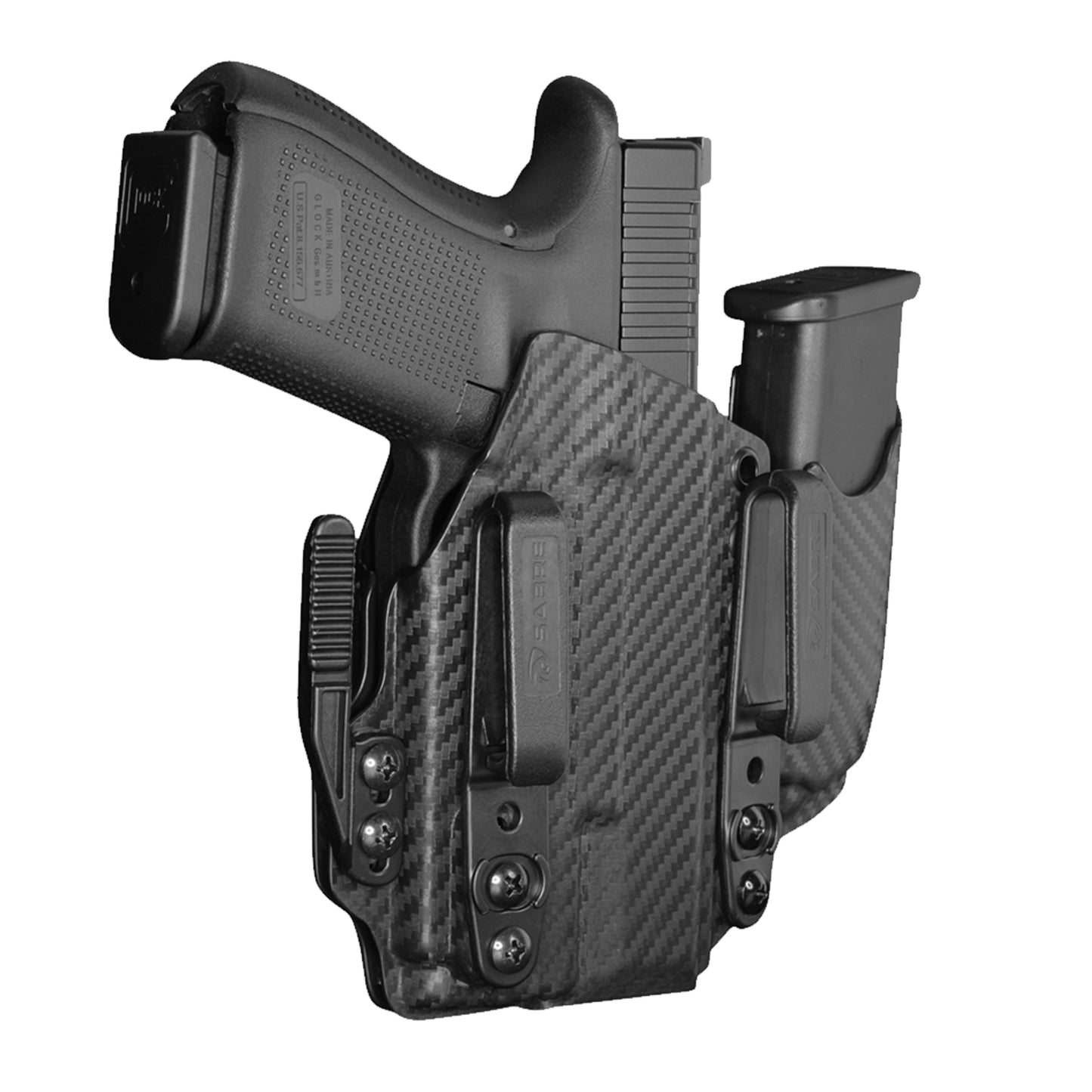 Coldre Kydex IWB - Sidecar Com Lanterna Cor: Fibra de Carbono