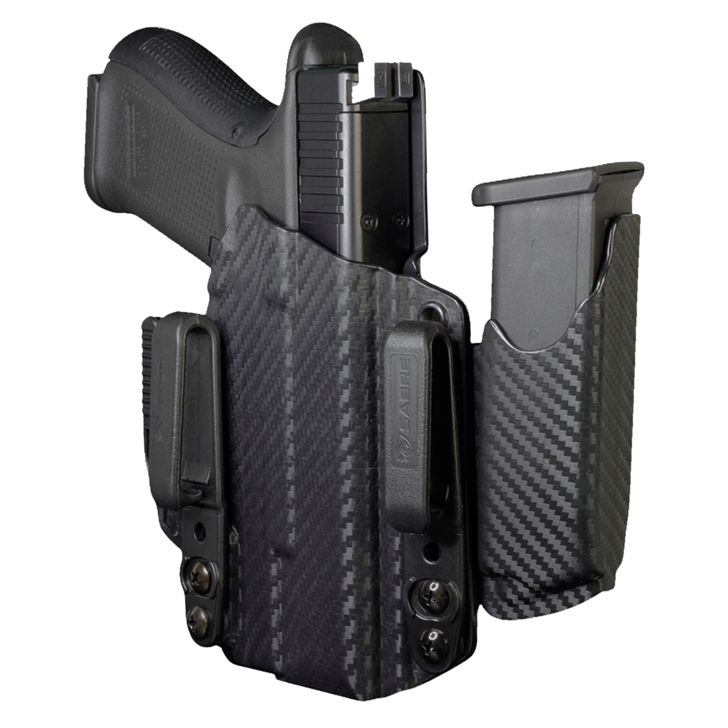 Coldre Kydex IWB - Sidecar Com Lanterna Cor: Fibra de Carbono